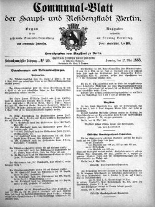 1885,20: No. 20, 17. Mai 1885