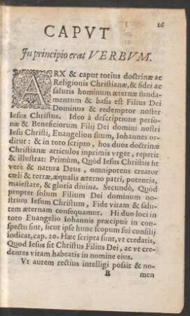 Caput In principio erat Verbum.