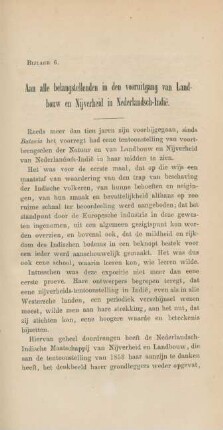 Bijlage 6. Aan alle belangstellenden in den voornitgang van landbouw en nijverheid in Nederlandsch-Indie