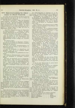 XVII. Generalversammlung des Lehrervereins der Diöcese Osnabrück