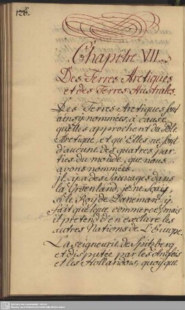 Chapitre VII. Des Terres Aretiques et des Terres Australes