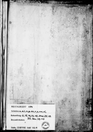 Vermerk zur 1974 durchgeführten Restaurierung