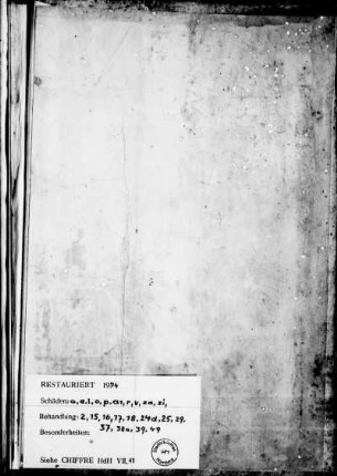 Vermerk zur 1974 durchgeführten Restaurierung