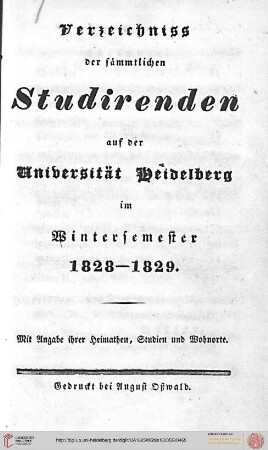 Wintersemester 1828/1829