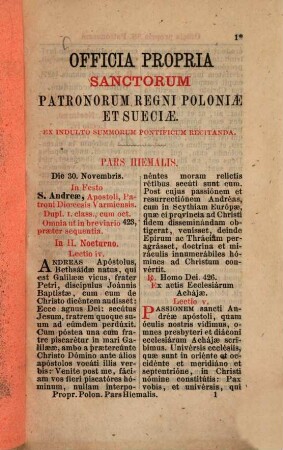 Officia propria ss. patronorum regni Poloniae et Sueciae