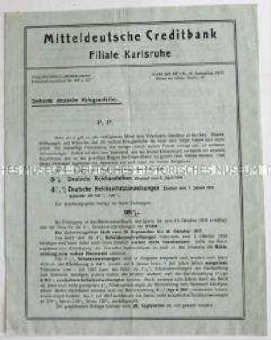 ^^Rundschreiben der Mitteldeutschen Kreditbank zur 7. Kriegsanleihe