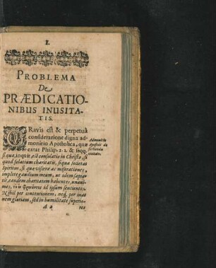 Problema De Praedicationibus Inusitatis.