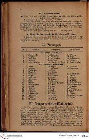 II. Innungen.