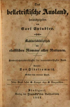 Das Fideicommiß, 1/4