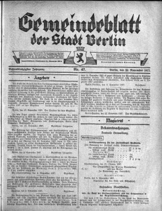 1927,47: Nr. 47, 20. November 1927
