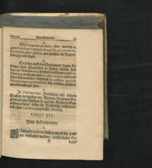 Caput XIV. Von Advocaten.