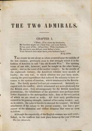 The two admirals : a tale of the sea ; [in one volume]