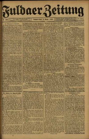 Ausgabe vom Donnerstag, den 02. September 1920.