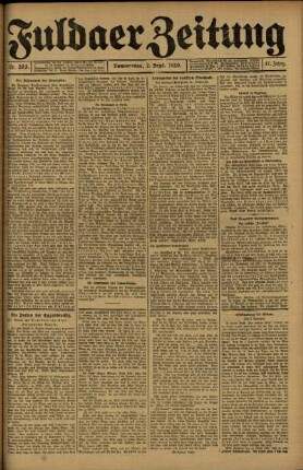 Ausgabe vom Donnerstag, den 02. September 1920.