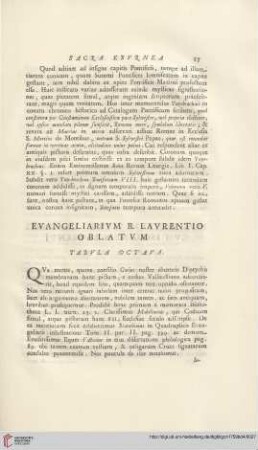 Evangeliarum B. Laurentio Oblatum
