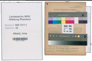 Entnazifizierung Irma Albertz , geb. 01.05.1916 ()