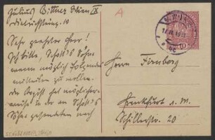 Brief an Bernhard Firnberg : 11.04.1919