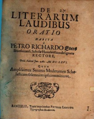 De literarum laudibus oratio