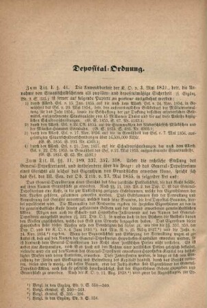 Deposital-Ordnung.