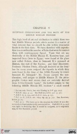 Chapter V: Egyptian chronology and the date of the middle minoan periods