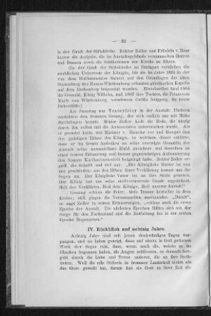 IV. Rückblick auf achtzig Jahre.