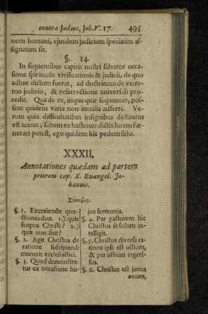 XXXII. Annotationes quædam ad partem priorem cap. X. Evangel. Johannis.