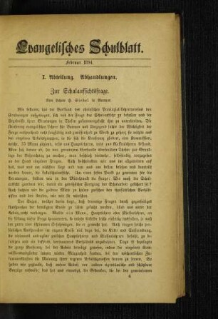 Zur Schulaufsichtsfrage