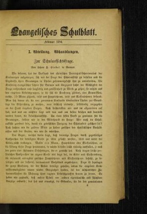 Zur Schulaufsichtsfrage
