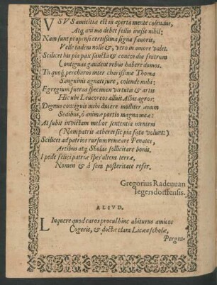 Usus amicitiae est in aperta mente colendus ...
