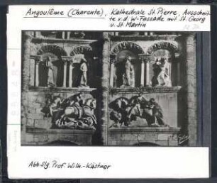 Angoulême, Kathedrale: Westfassade, Heiliger Georg und Heiliger Martin