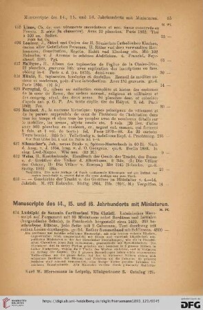 Manuscripte des 14., 15. und 16. Jahrhunderts mit Miniaturen (Nr. 634 - 640)