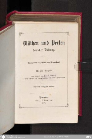 Blüthen und Perlen deutscher Dichtung : für Frauen ausgewählt von Frauenhand