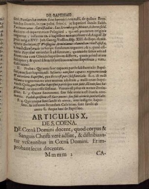 Caput I.; Caput II.; Exegesis Orthodoxlæ; Discussio Heterodoxias De Transsubstanttiatione Papistica.