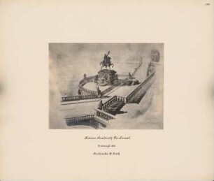 Kaiser-Friedrich-Denkmal an der Museumsinselspitze, Berlin: Perspektivische Ansicht