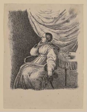Bettine von Arnim geb. Brentano [nach der Radierung von Ludwig Emil Grimm von 1838]