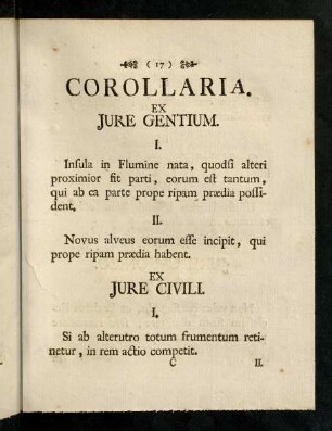 17-19, Corollaria.