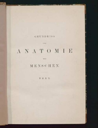 Text: Grundriss der Anatomie des Menschen