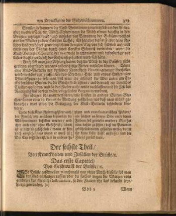 Der sechste Theil, Von Kranckheiten und Zufällen der Brüste, &c.