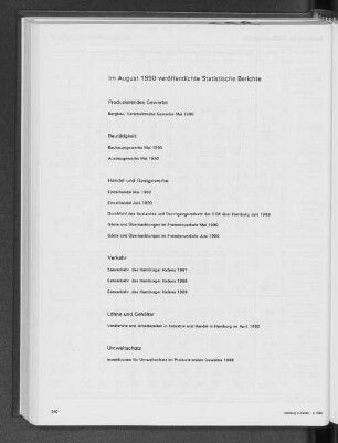 Im August 1990 veröffentlichte Statistische Berichte
