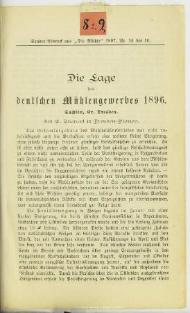Die Lage des deutschen Mühlengewerbes 1896 : Sachsen, Kr. Dresden