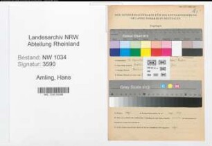 Entnazifizierung Hans Amling , geb. 12.12.1912 (Oberfeldwebel)