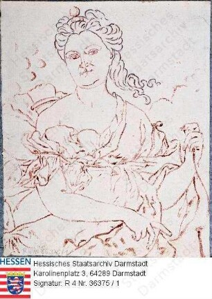Hill, Friedrich Jakob (1758-1846) / Porträtskizze einer Frau, Halbfigur / Rückseite: Porträtskizze einer Frau, Fragment