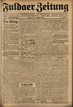 Erste Ausgabe vom Freitag, den 08. Januar 1915.