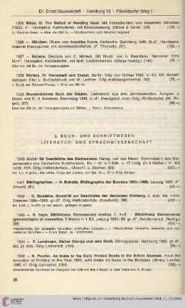 2. Buch- und Schriftwesen / Literatur- und Sprachwissenschaft (Nr. 1540 - 1590)