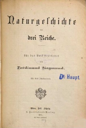 Naturgeschichte der drei Reiche : Für d. Volk bearb