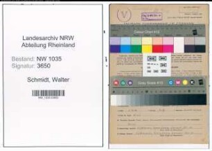 Entnazifizierung Walter Schmidt , geb. 05.01.1914 (Lehrer)
