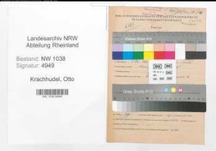 Entnazifizierung Otto Krachhudel , geb. 02.12.1906 (Beamter)
