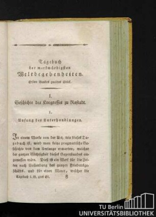 I. Geschichte des Kongresses zu Rastadt.