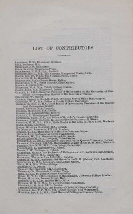 List of Contributors.
