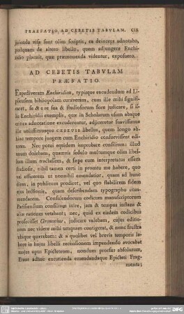 Ad Cebetis Tabulam Praefatio